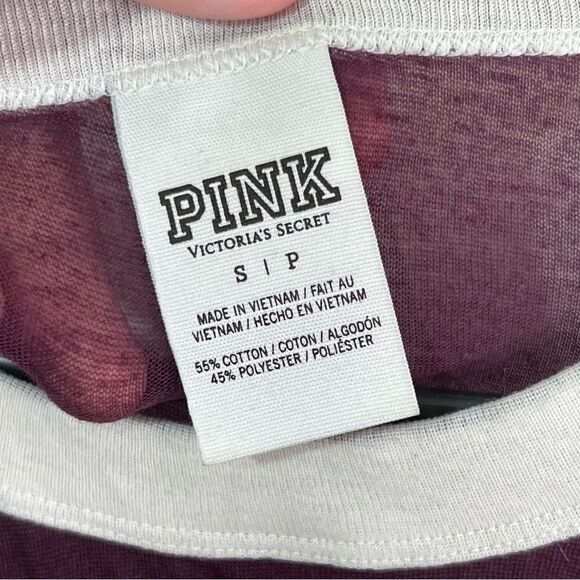 Pink Victoria’s Secret women’s size small, short sleeve, semi sheer top - Picture 2 of 8